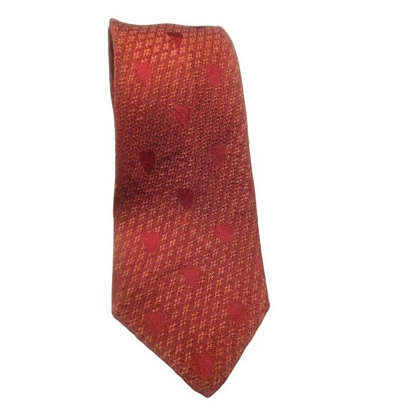 Manhattan Shirt Co 1950s Red Silk Tie Embroidered Dove over Crossed Torches - Picture 3 of 10